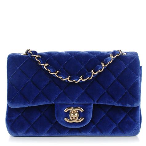 blue velvet chanel bag|chanel velvet bag price.